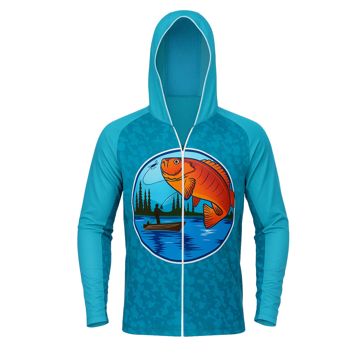 Fishing Long Sleeve Hoodie T-Shirt with Zipper page