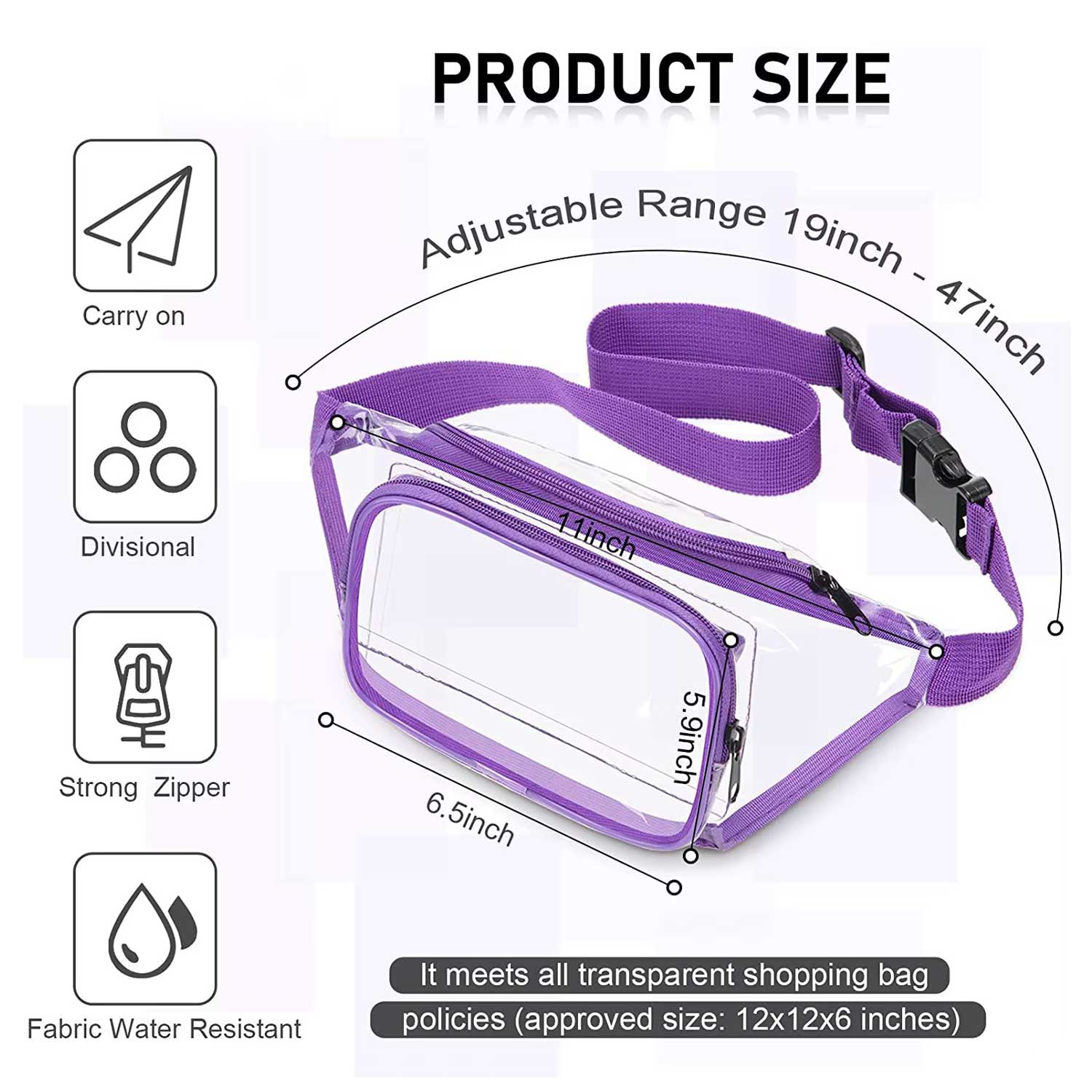 Transpaer Waterproof Fanny Pack Waist Bag thumb 424