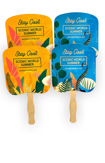 Bread Shape Paper Hand Held Fan with Wooden Handle