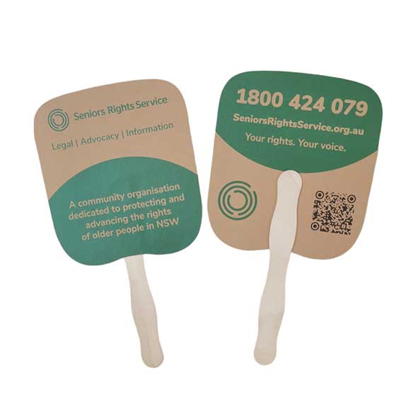 Bread Shape Paper Hand Held Fan with Wooden Handle thumb 447