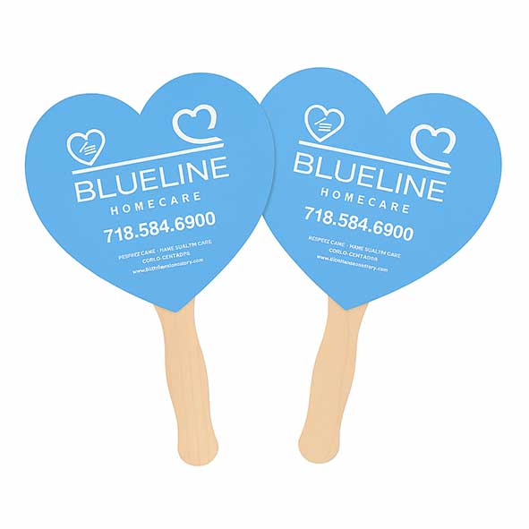 Heart Shape Paper Hand Held Fan with Wooden Handle page