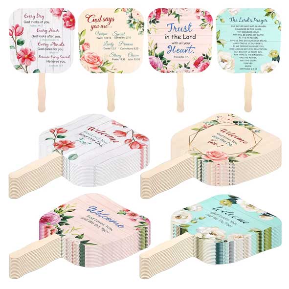 Bread Shape Paper Hand Held Fan with Wooden Handle thumb 455