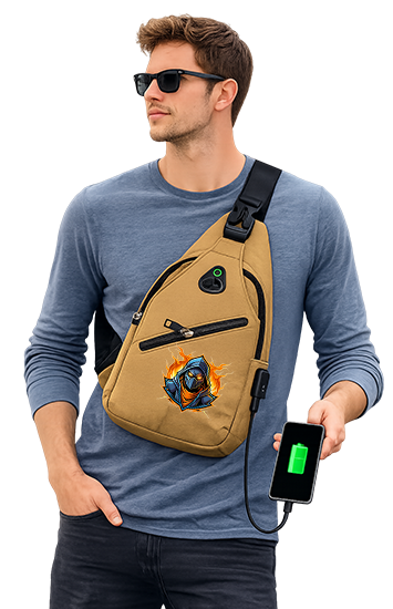Traveler Shoulder Crossbody Bag with USB Charging Port