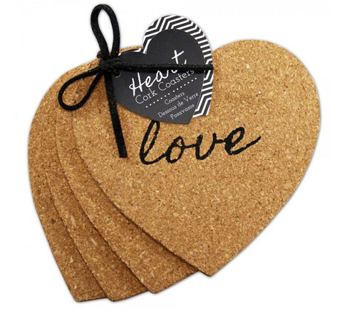 'Heart Cork Coaster'