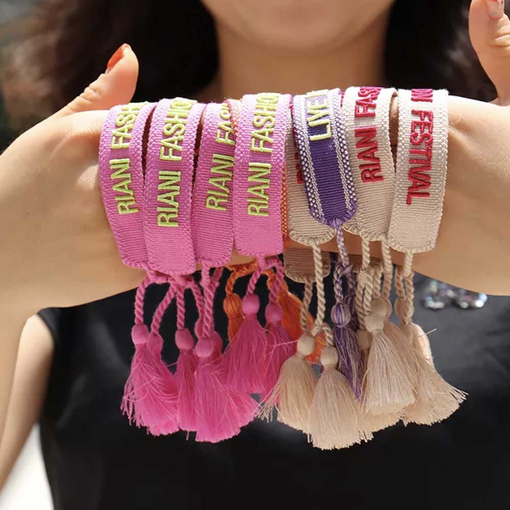 Woven Letters Embroidery Tassel Bracelet  thumb 174