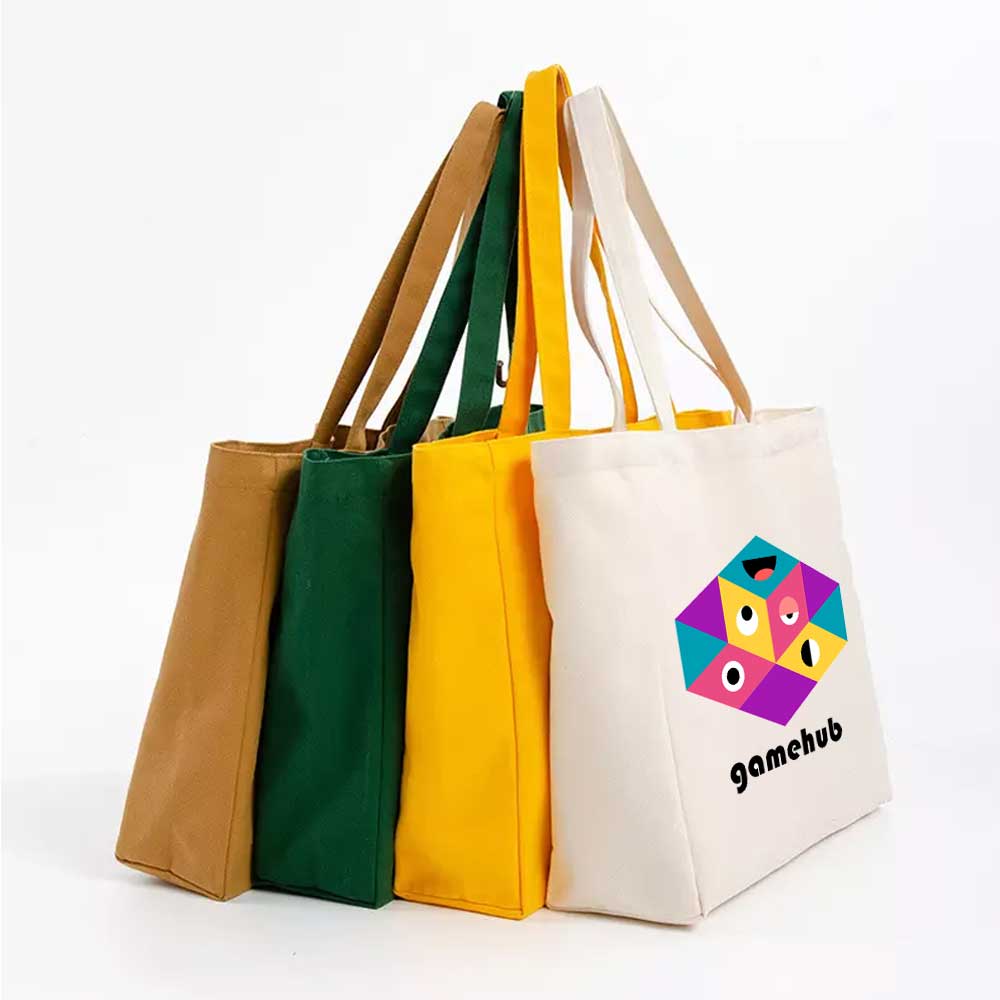 Colored Canvas Large Tote Bag