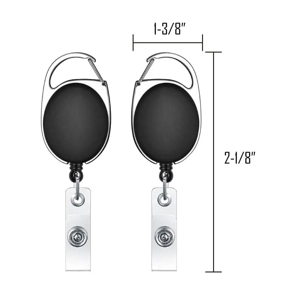Carabiner Oval Badge Reel - Solid Color thumb 224