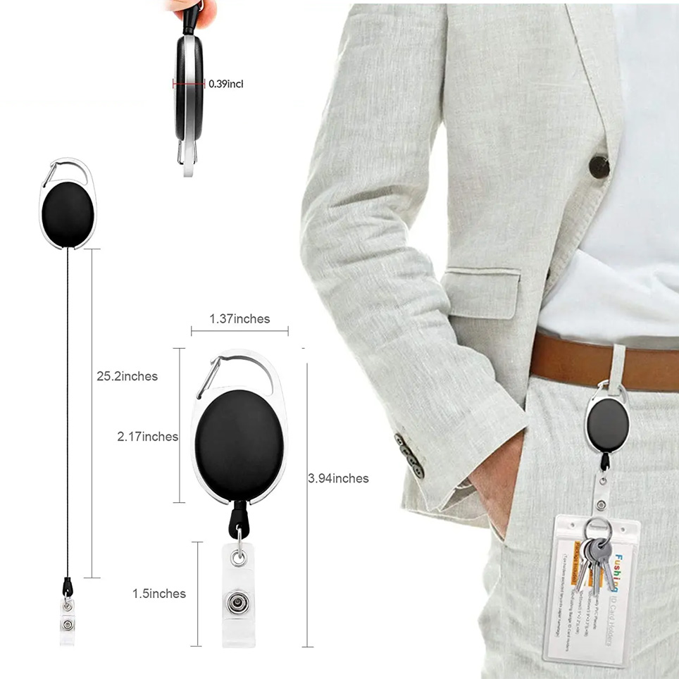 Carabiner Oval Badge Reel - Solid Color thumb 226