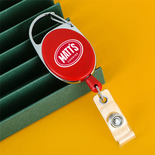 Carabiner Oval Badge Reel - Solid Color thumb 227