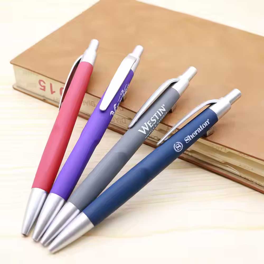 Rubber Coated Plastic Pen with Custom Logo thumb 360